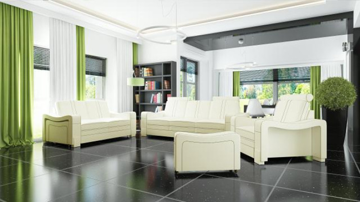 LEDERSOFA DESIGN SOFA SOFAGARNITUR 3+2+1 SOFA COUCH GARNITUR POLSTERGARNITUR
