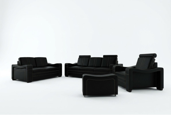 LEDERSOFA DESIGN SOFA SOFAGARNITUR 3+2+1 SOFA COUCH GARNITUR POLSTERGARNITUR