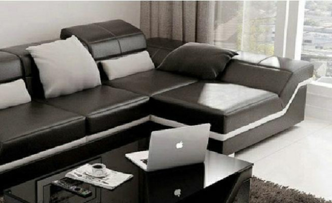 Ecksofa Sofa Couch Polster Wohnlandschaft Leder Eck Sofas Garnitur L Form NYIII