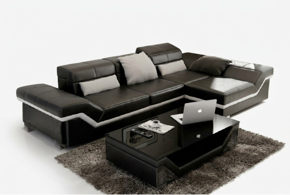 Ecksofa Sofa Couch Polster Wohnlandschaft Leder Eck Sofas Garnitur L Form NYIII