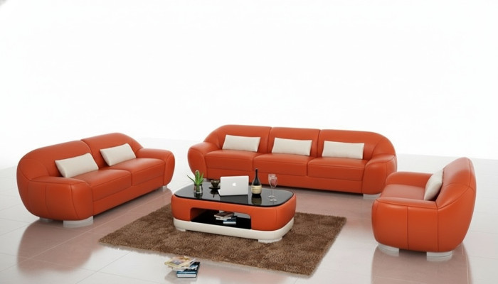 Ledersofa Couch Wohnlandschaft Ecksofa Eck Garnitur Sofa Modern Design