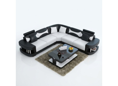 Wohnlandschaft Polster Ecke Eck Sofa Couch Garnitur Landschaft Leder Textil Neu!