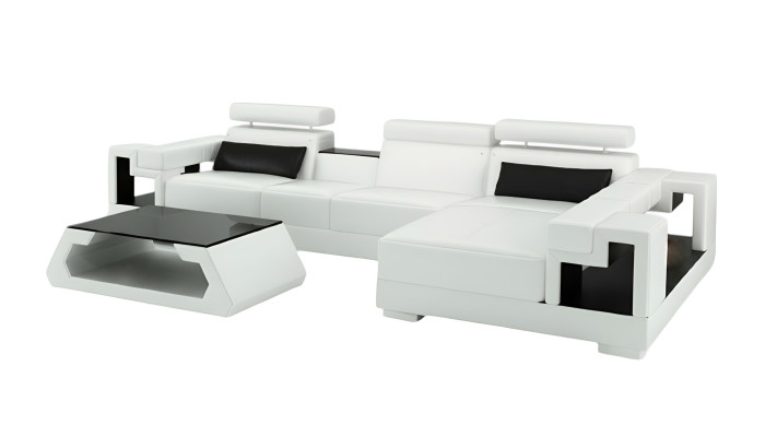 Wohnlandschaft Ecksofa Ledersofa Sofa Couch Polster Sitz Eck Garnitur Neu 2710B