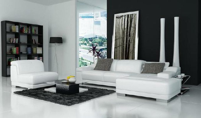Wohnlandschaft Polster Ecke Eck Sofa Couch Garnitur Landschaft Leder Neu / 2711B