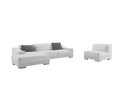 Wohnlandschaft Polster Ecke Eck Sofa Couch Garnitur Landschaft Leder Neu / 2711B