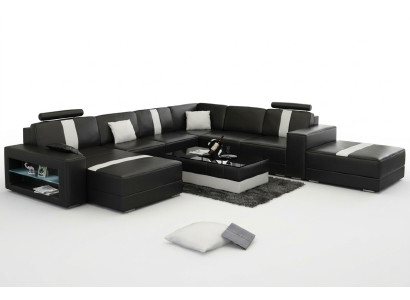 Ledersofa Ecksofa Sofa Couch Design Sitz Polster Garnitur Wohnlandschaft