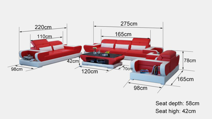 Sofagarnitur Couch Polster Leder Sitz Garnitur 3+2+1 Set Modernes Sofa Detmold