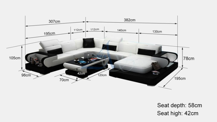 Ledersofa Polster Sitz Couch Garnitur Ecksofa Sofa Couch Wohnlandschaft Detmold