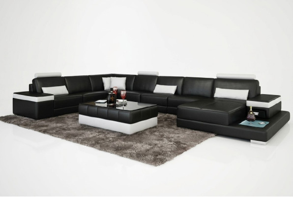 Design XXL Ledersofa "Premium Comfort" mit hochwertigem Kunstleder 