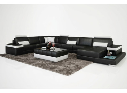 Design XXL Ledersofa "Premium Comfort" mit hochwertigem Kunstleder 
