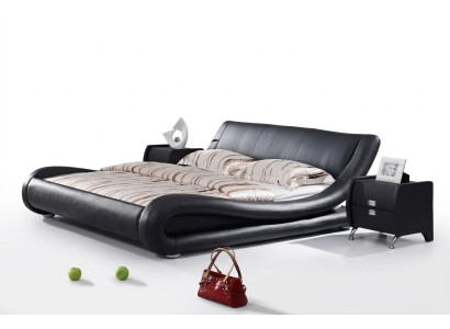 XXL Doppelbett Lederbett Bett Betten Leder Leder Polster Ehe Designer Neu