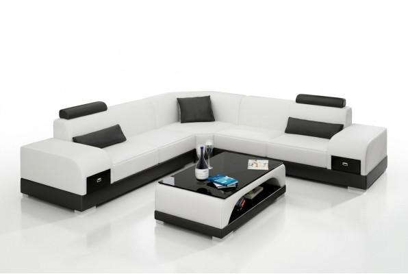 Ledersofa Couch Wohnlandschaft Ecksofa Eck Sofa Modern Design Garnitur