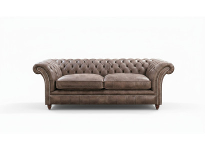 Chesterfield Sofa Couch Polster Garnitur 3 Sitzer Sitz Leder Textil 161013-24