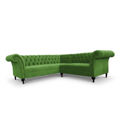 Grüne Stilvolles Ecksofa Chesterfield Couch L-Form Designer Sofas Polster Möbel
