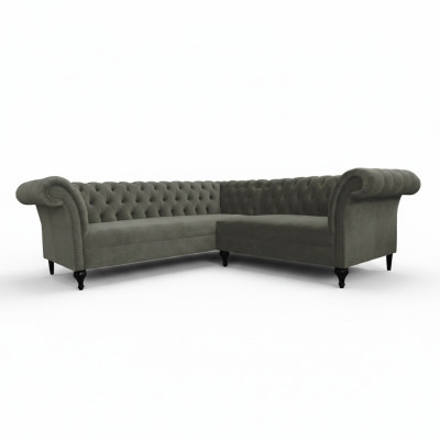 Chesterfield Ecksofa Eckcouch Designer Sofa Couch Samt Ledersofa SLIII Sofa №97
