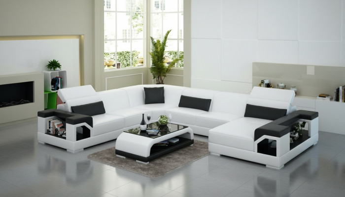 Ledersofa Couch Wohnlandschaft Ecksofa Eck Garnitur Design Modern Sofa G8014 Neu
