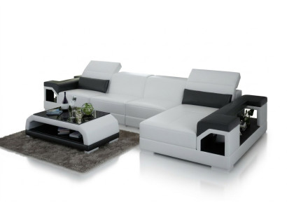 Ledersofa Modern Couch Wohnlandschaft Dekor Eck Ecksofa Design Garnitur