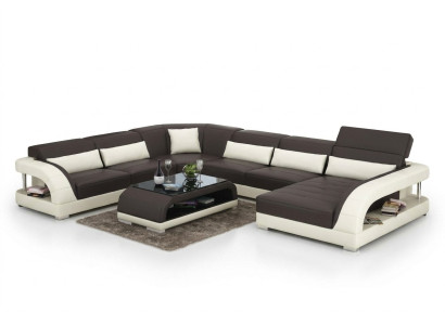 Ledersofa Couch Wohnlandschaft Ecksofa Eck Garnitur Design Modern Sofa