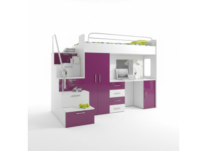 Doppelstockbett Etagenbett Doppelbett Jugend Bett Betten mit Schrank Tisch RAJ4