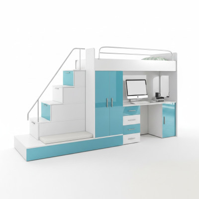 Doppelstockbett Etagenbett Bett Kleiderschrank Jugendzimmer Schrank Schreibtisch