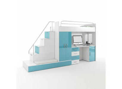 Doppelstockbett Etagenbett Bett Kleiderschrank Jugendzimmer Schrank Schreibtisch
