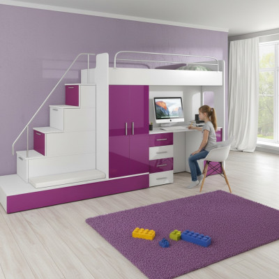 Doppelstockbett Etagenbett Jugendzimmer Bett Kleiderschrank Schrank Schreibtisch