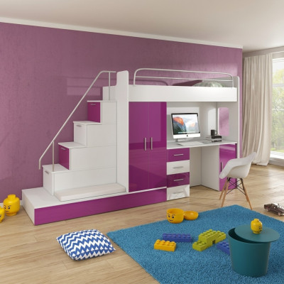 Doppelstockbett Etagenbett Jugendzimmer Bett Kleiderschrank Schrank Schreibtisch