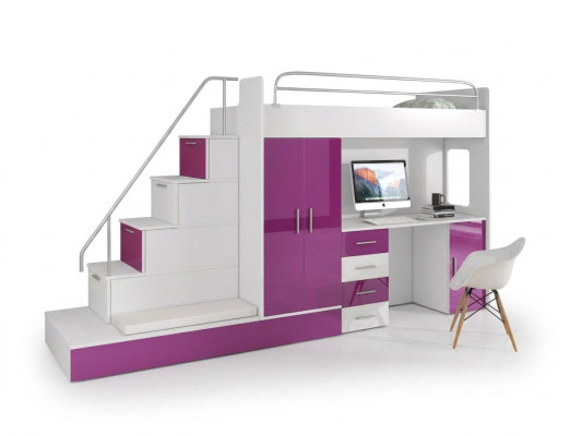 Doppelstockbett Etagenbett Jugendzimmer Bett Kleiderschrank Schrank Schreibtisch