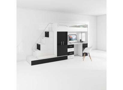 Jugendzimmer Bett Doppelstockbett Etagenbett Schreibtisch Kleiderschrank RAJ 5S