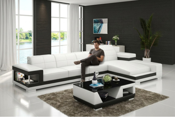 Sofa Ledersofa Couch Wohnlandschaft Eck Modern Ecksofa Design Garnitur