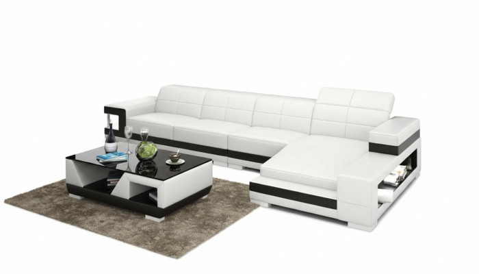 Sofa Ledersofa Couch Wohnlandschaft Eck Modern Ecksofa Design Garnitur