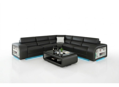 Ledersofa Couch Wohnlandschaft Dekor Modern Eck Ecksofa Design Garnitur