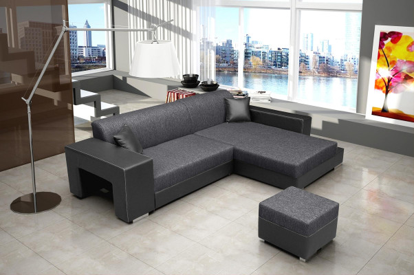 Sofa Schlafsofa Designer Sofa mit Bettfunktion + Bettkasten Ecksofa Couch NEU