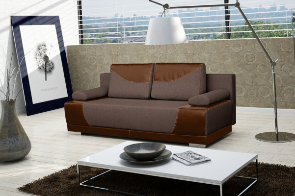 Schlafsofa Klappcouch 3-Sitzer Schlaffunktion + Bettkasten Couch Designer Sofa