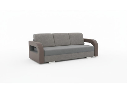 Schlafsofa Klappcouch 3-Sitzer Schlaffunktion + Bettkasten Couch Design Sofa