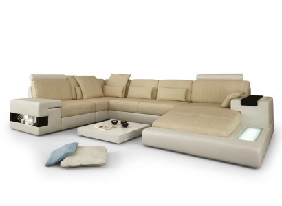 Ecksofa Sofa Couch Polster U Form Wohnlandschaft Design Couchen XXL Big