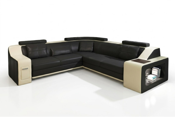 Stilvolles Wohnen L-förmiges Kunstleder-Sofa für höchsten Komfort