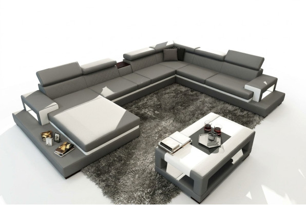 Ledersofa Sofa Ecksofa U Form Couch Wohnlandschaft Designer Sitz Ecke