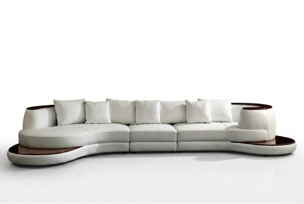 Rundsofa Designer Ecksofa Sofa Couch Polster Leder Garnitur Wohnlandschaft Royal