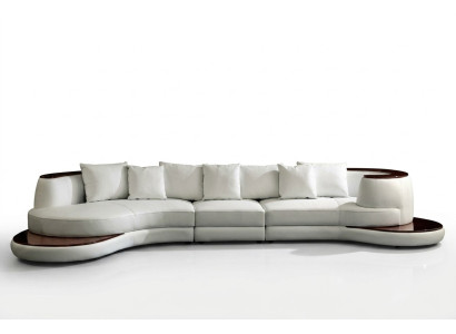 Rundsofa Designer Ecksofa Sofa Couch Polster Leder Garnitur Wohnlandschaft Royal