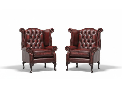 Echter Chesterfield Ohrensessel Sessel Couch Sofa Polster Sitz Lounge Antik