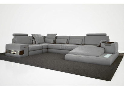 Leder Design Sofa Couch Polster Ecksofa Garnitur Wohnlandschaft Ecksofa XXL ECKE