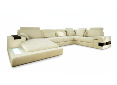 Ledersofa Designer Sofa U Form Wohnlandschaft Couch Polster Ecksofa Garnitur Neu