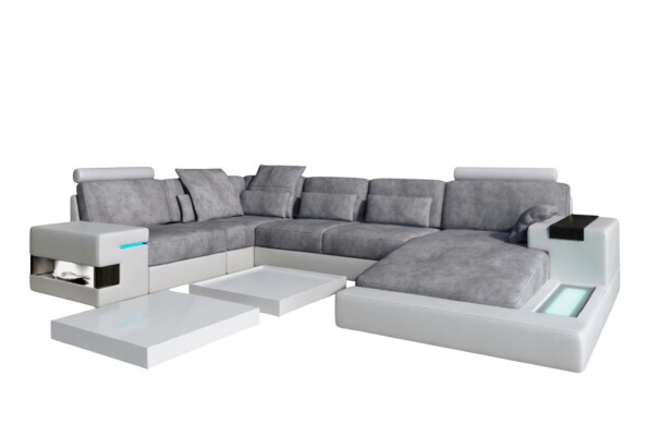 Ledersofa Polster Eckcouch Garnitur Wohnlandschaft Ledersofa Design Couch Neu