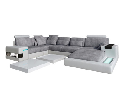 Ledersofa Polster Eckcouch Garnitur Wohnlandschaft Ledersofa Design Couch Neu