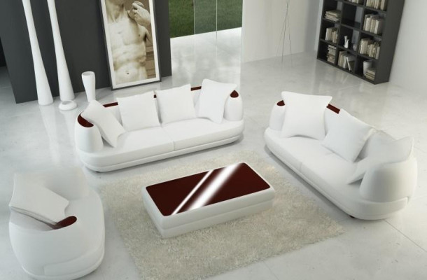 Sofagarnitur Royal Luxus Designer Couch Polster 3+2+1 Leder Sofa Sitz Royal Grau