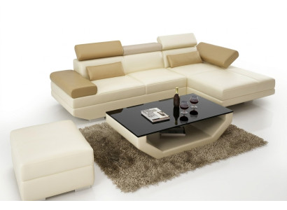Ledersofa L-Form Couch Wohnlandschaft Dekor Ecksofa Garnitur Modern Design