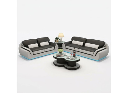 Ledersofa Couch Sofagarnitur Neu 3+2 Sitzer Garnitur Modern Design Sofa