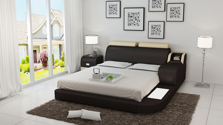 Bett Design Luxus Luxus Betten Leder Modernes Schlafzimmer 140/160/180 LB8813