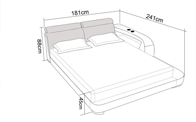 Wasserbett Hotel Doppel Bett Betten Komplett Lederbett Polsterbett Wasser LB8801
